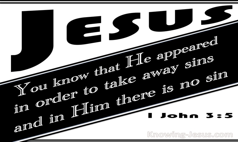 1 John 3:5 He Appeared To Take Away Sins (black)